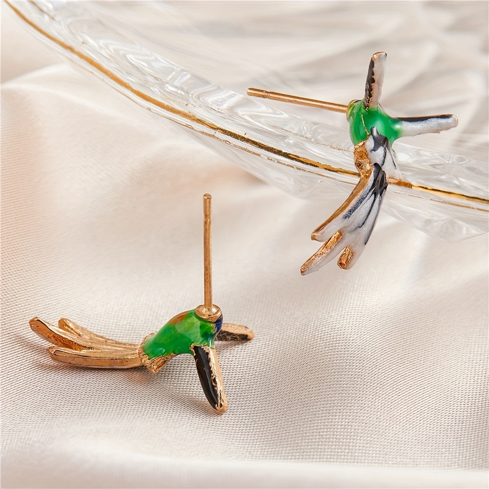 Hummingbirds Shaped Stud Earrings Jewelry Accessories