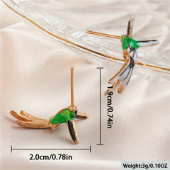 Hummingbirds Shaped Stud Earrings Jewelry Accessories