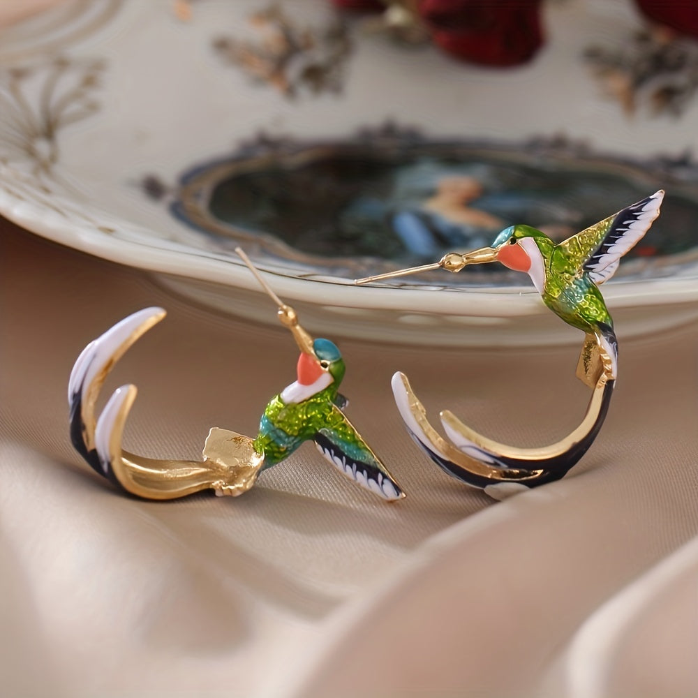 Hummingbirds Shaped Stud Earrings Jewelry Accessories