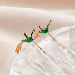Hummingbirds Shaped Stud Earrings Jewelry Accessories