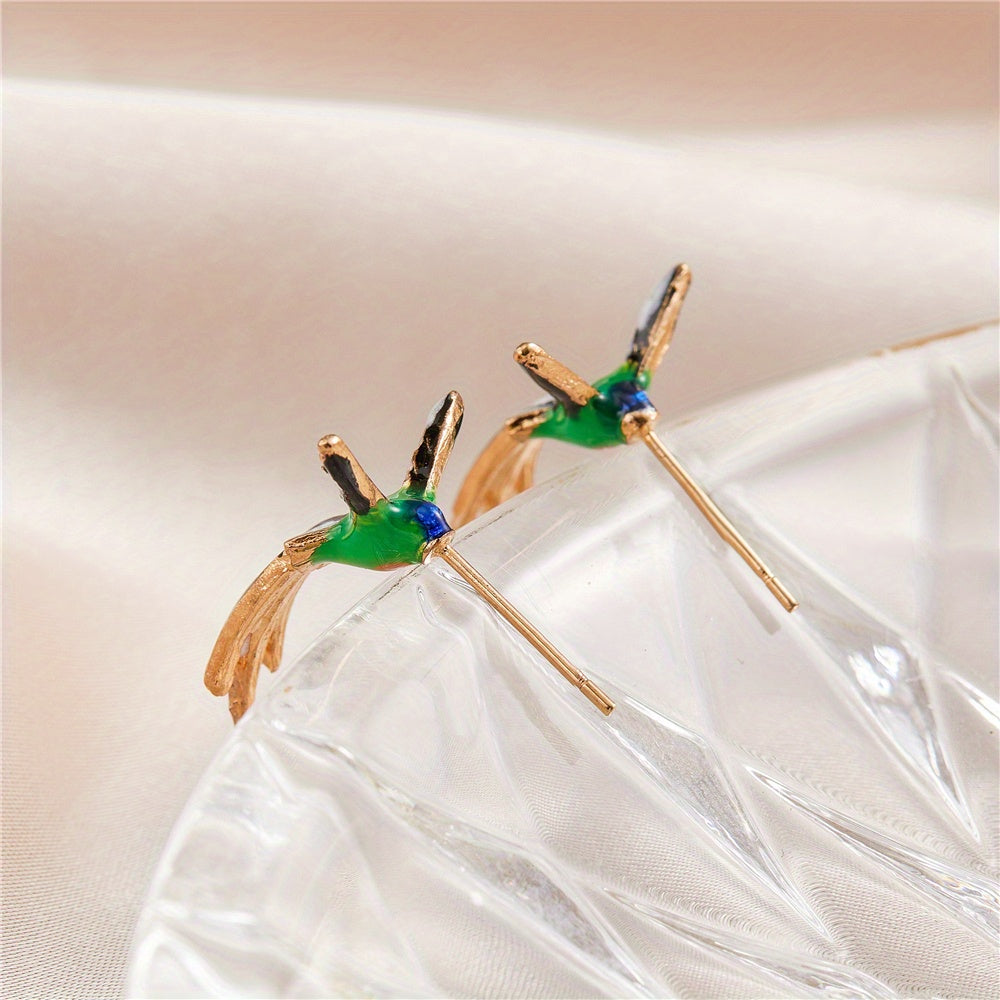 Hummingbirds Shaped Stud Earrings Jewelry Accessories