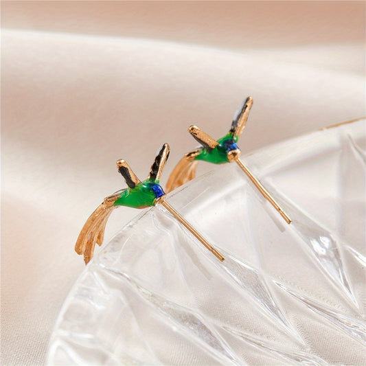 Hummingbirds Shaped Stud Earrings Jewelry Accessories