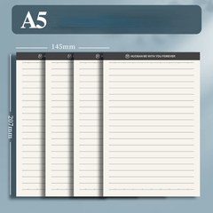 5pcs A5 A6 Upturned PP Paper w/ Plastic Cover Horizontal Vertical Flip Notebook