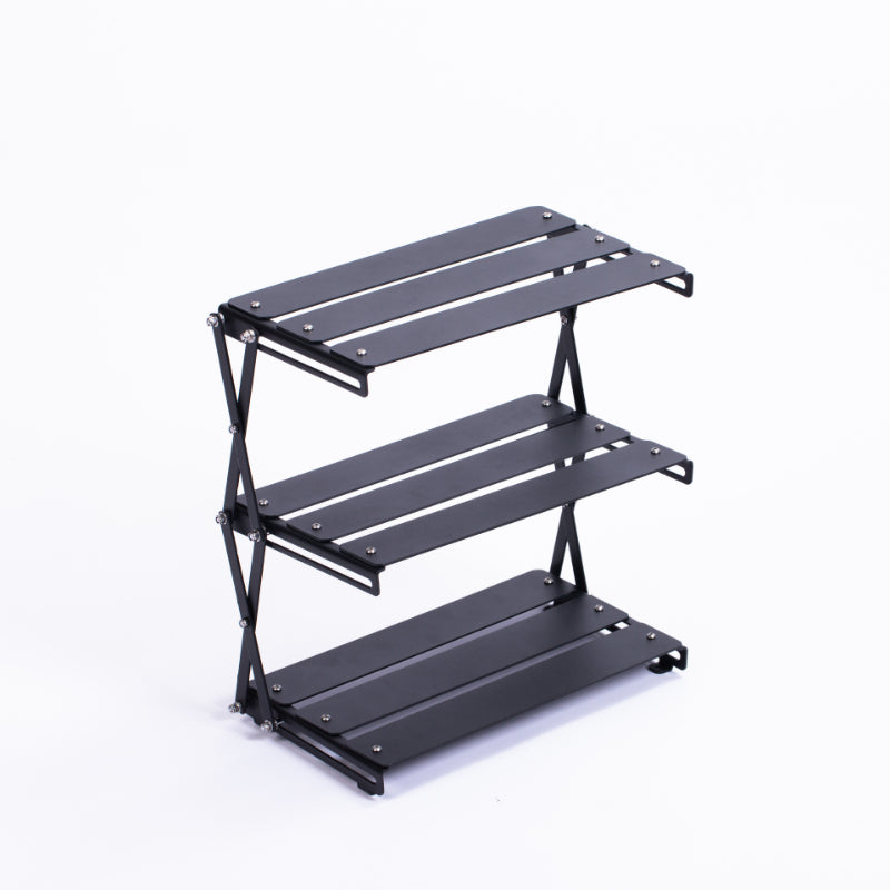 1pc Aluminum Alloy Portable Shelf Foldable Three-layer Shelf Storage