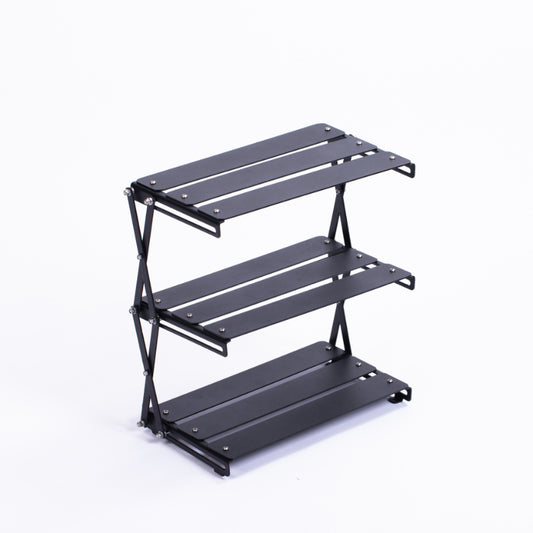 1pc Aluminum Alloy Portable Shelf Foldable Three-layer Shelf Storage