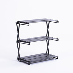 1pc Aluminum Alloy Portable Shelf Foldable Three-layer Shelf Storage