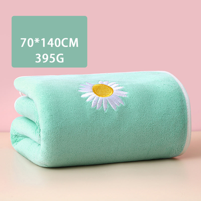 Flower Pattern Microfiber Bath Towel Soft Absorbent Beach Towel B