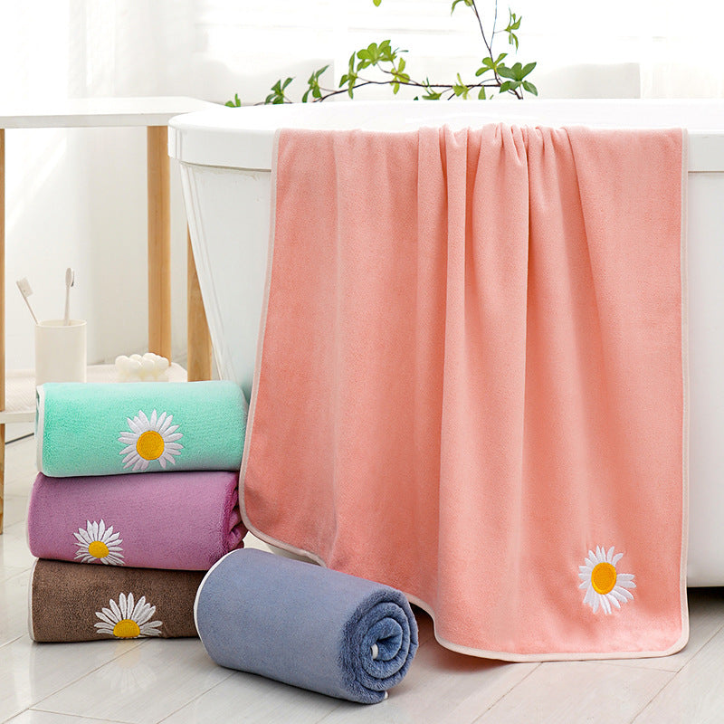 Flower Pattern Microfiber Bath Towel Soft Absorbent Beach Towel B