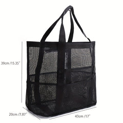 Large Capacity Mesh Shoulder Bag Lightweight Foldable Beach Bag