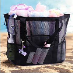 Large Capacity Mesh Shoulder Bag Lightweight Foldable Beach Bag