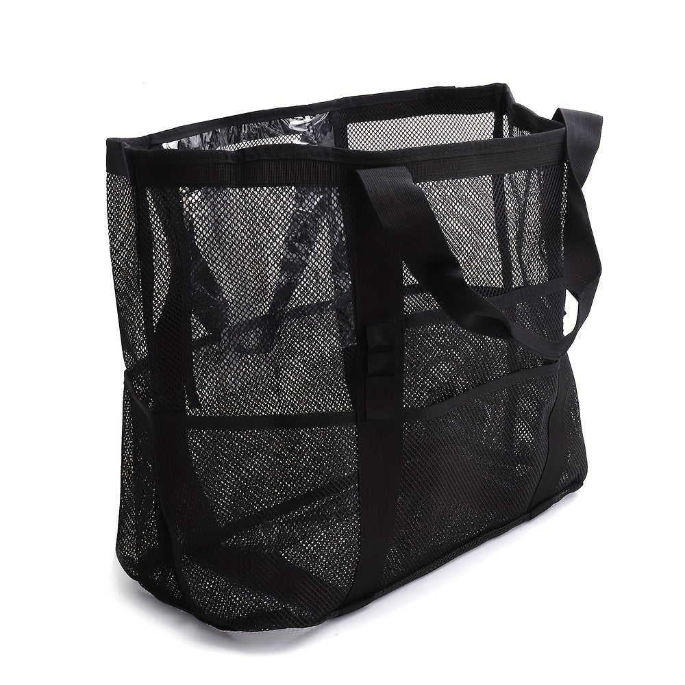 Large Capacity Mesh Shoulder Bag Lightweight Foldable Beach Bag