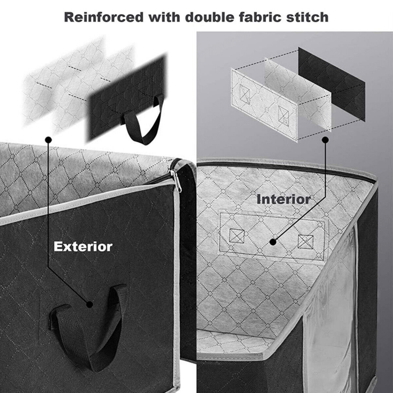 1 2 3pcs Under Bed Storage Bag Zipper Handle Blanket Clothes Storage Bag