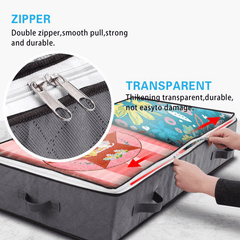 1 2 3pcs Under Bed Storage Bag Zipper Handle Blanket Clothes Storage Bag