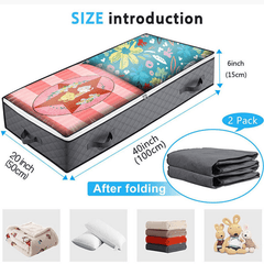 1 2 3pcs Under Bed Storage Bag Zipper Handle Blanket Clothes Storage Bag