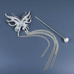 Chinese Style Rhinestone Butterfly Hairpin for Girls