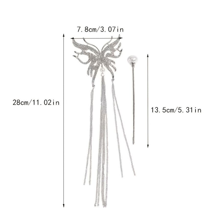 Chinese Style Rhinestone Butterfly Hairpin for Girls