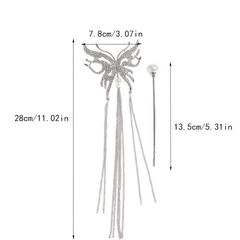 Chinese Style Rhinestone Butterfly Hairpin for Girls