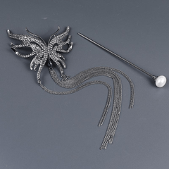 Chinese Style Rhinestone Butterfly Hairpin for Girls