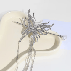 Chinese Style Rhinestone Butterfly Hairpin for Girls