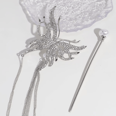 Chinese Style Rhinestone Butterfly Hairpin for Girls