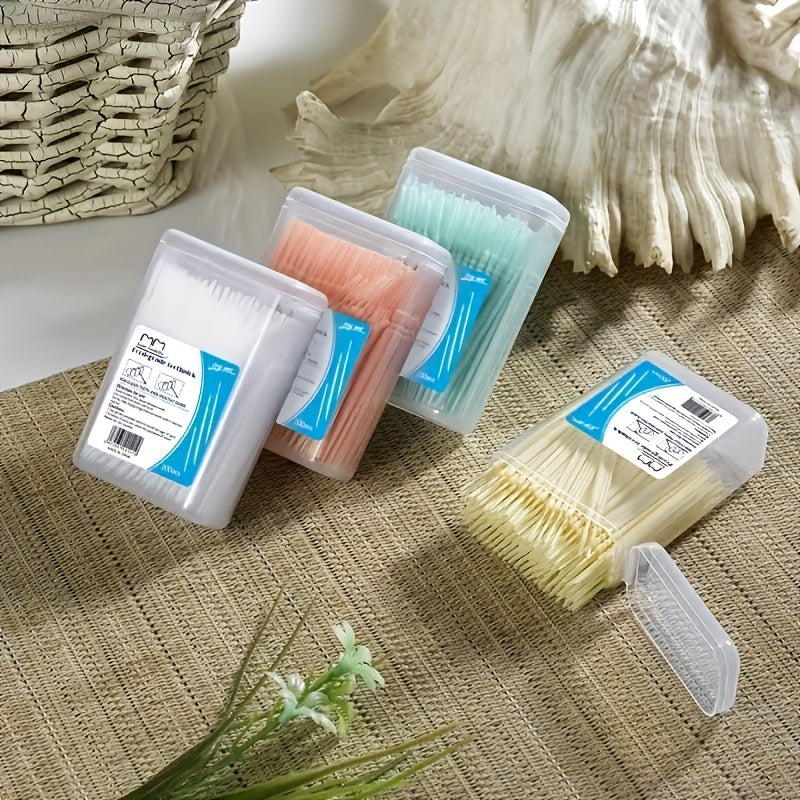 200pcs Dental Care Toothpick Floss Double Headed Disposable Toothbrush Pick