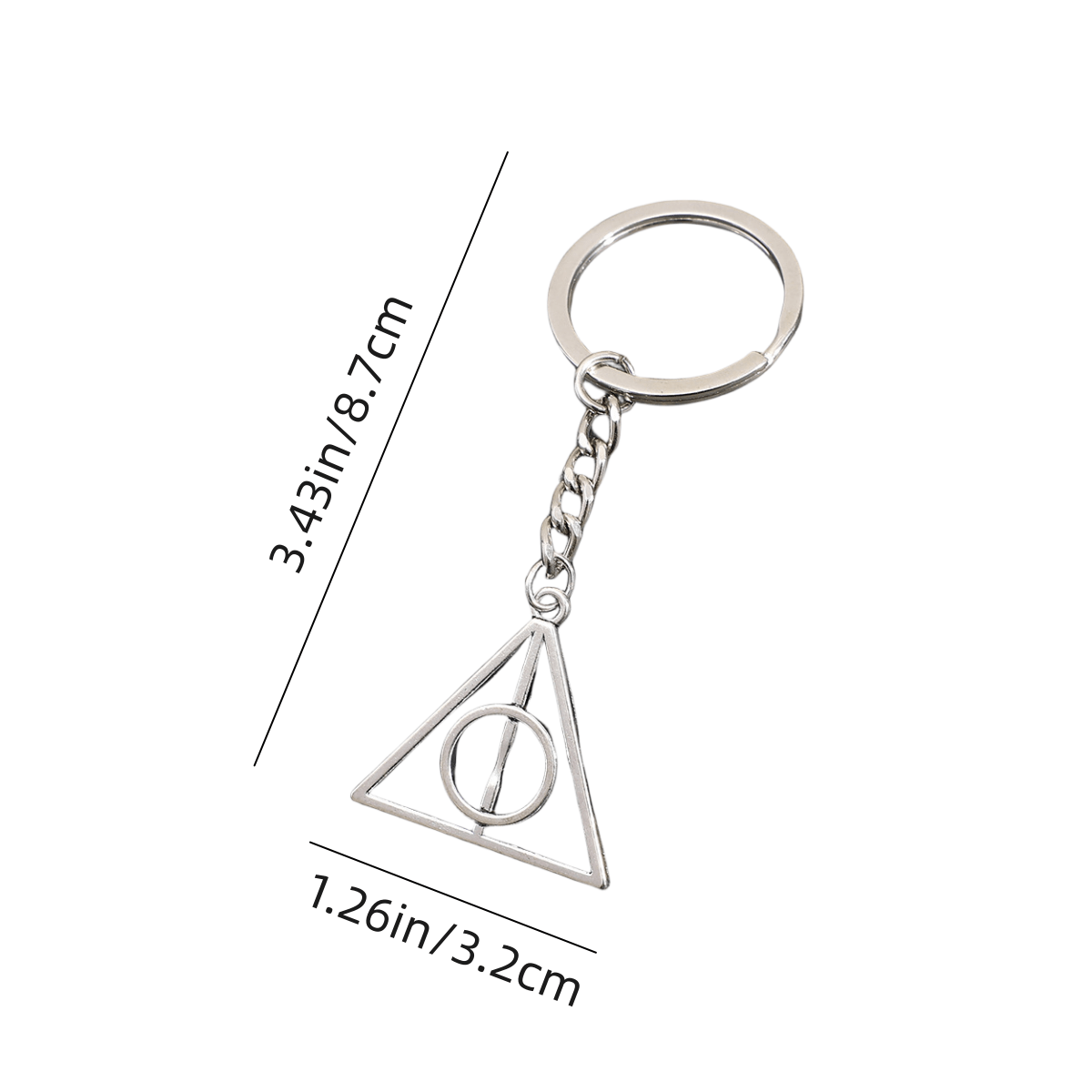 1pc Triangle And Round Alloy Keychain Set Men's Keychain Creative Small Gift