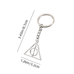1pc Triangle And Round Alloy Keychain Set Men's Keychain Creative Small Gift