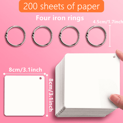200 Blank Card Paper Sheets for Creative Writing