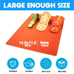 7pcs Flexible Cutting Board Chopping Board BPA Plastic Non-slip Cutting Mat