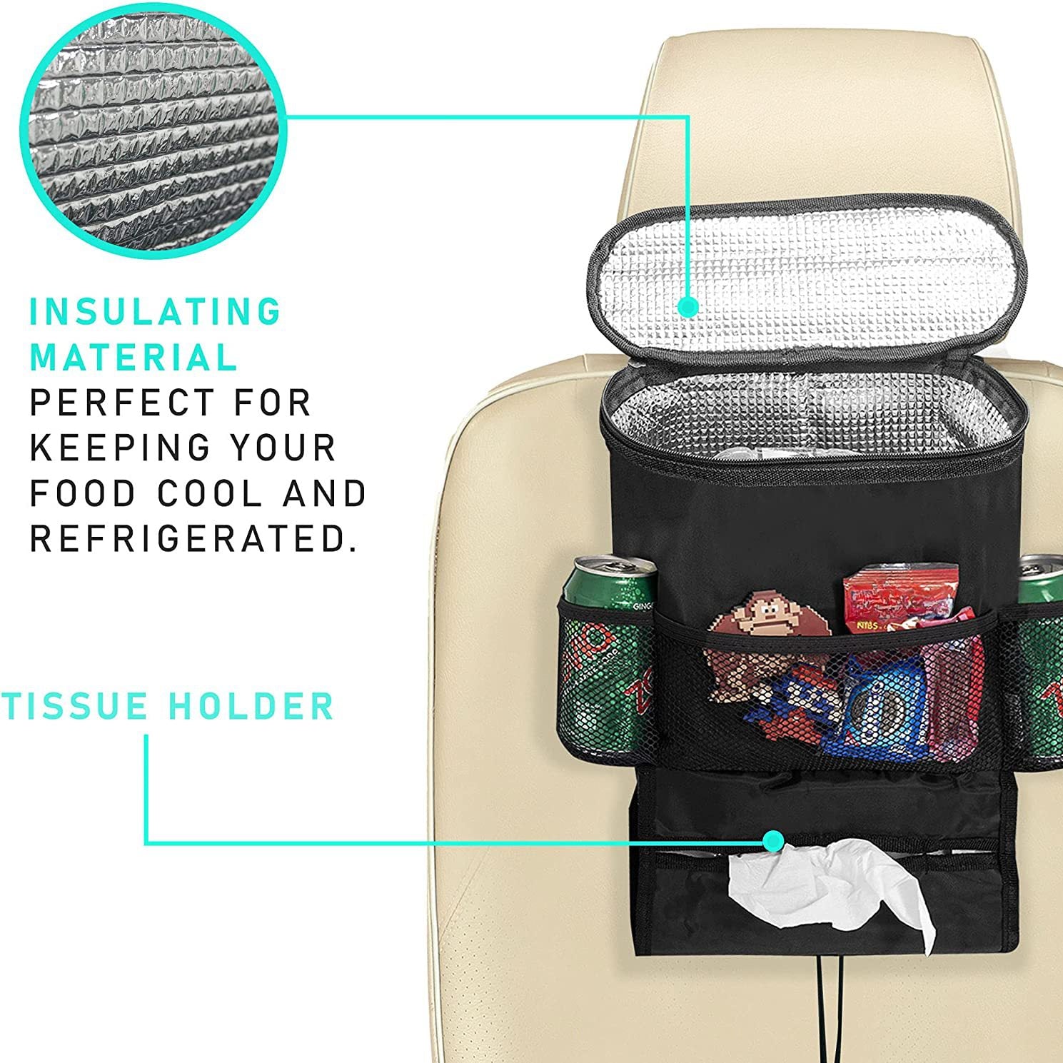 Car Ice Pack Insulation Bag Chair Back Hanging Multifunctional Storage Bag