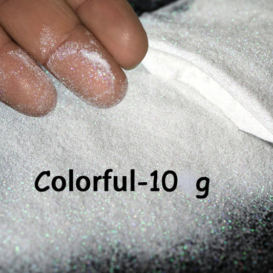 10g 0.1mm Extra Fine Nail Glitter Iridescent Sugar Sand Powder