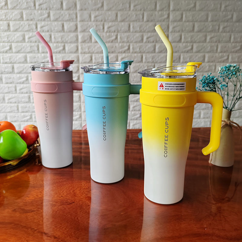 40oz Stainless Steel Double Wall Tumbler with Lid and Handle