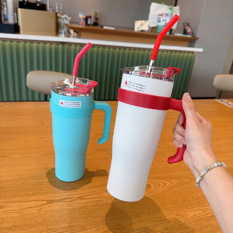 40oz Stainless Steel Double Wall Tumbler with Lid and Handle