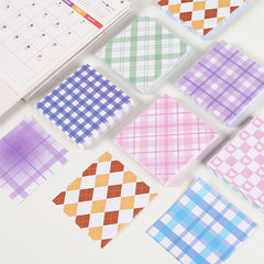 100 Sheets Plaid Element Notepad Student Journal Girl Heart Office School Suppli