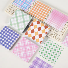 100 Sheets Plaid Element Notepad Student Journal Girl Heart Office School Suppli
