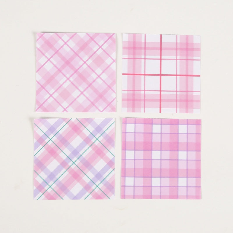100 Sheets Plaid Element Notepad Student Journal Girl Heart Office School Suppli
