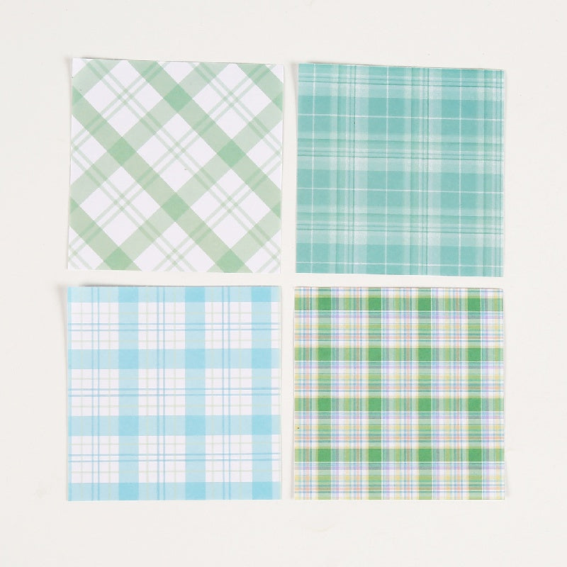 100 Sheets Plaid Element Notepad Student Journal Girl Heart Office School Suppli