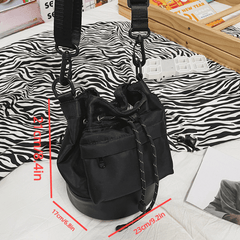 Bucket Bag Drawstring Crossbody Bag Couple Shoulder Bag For Travel Work