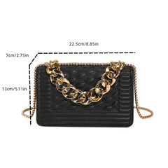 Minimalist Square Shoulder Bag Flap Crossbody Chain Bag