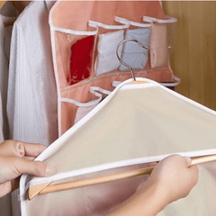 16 Pockets Hanging Organizer Storage Bag for Socks Bra Underwear
