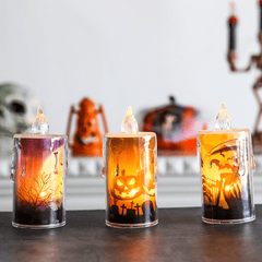 Halloween LED Decoration Candle Lights Ghost Props Crystal Night Lights