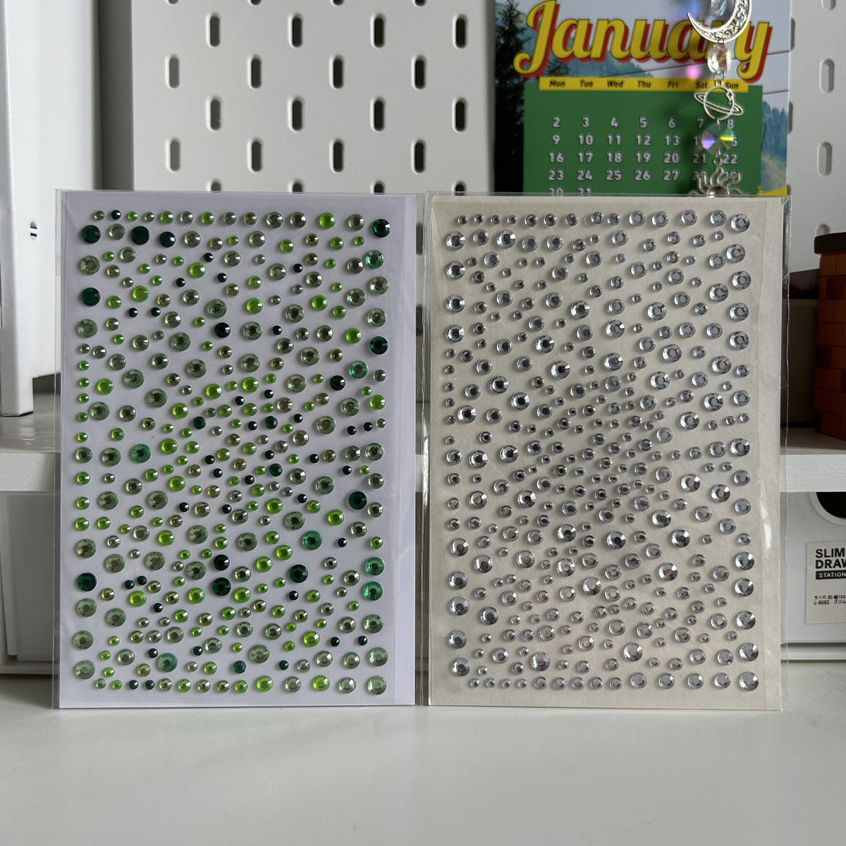 2 Sparkling Rhinestone Face Tattoo Stickers, Halloween Makeup and Face Jewels