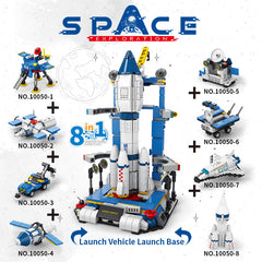 Building Blocks 2 Into 8 In 1 Rocket Launch Base Toy