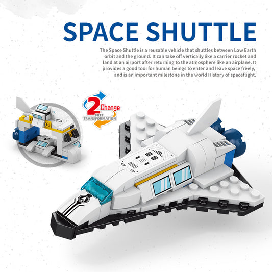 Building Blocks 2 Into 8 In 1 Rocket Launch Base Toy