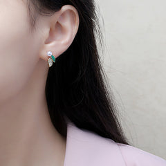 Leaf Pearl Earrings Japanese Style Holiday Jewelry