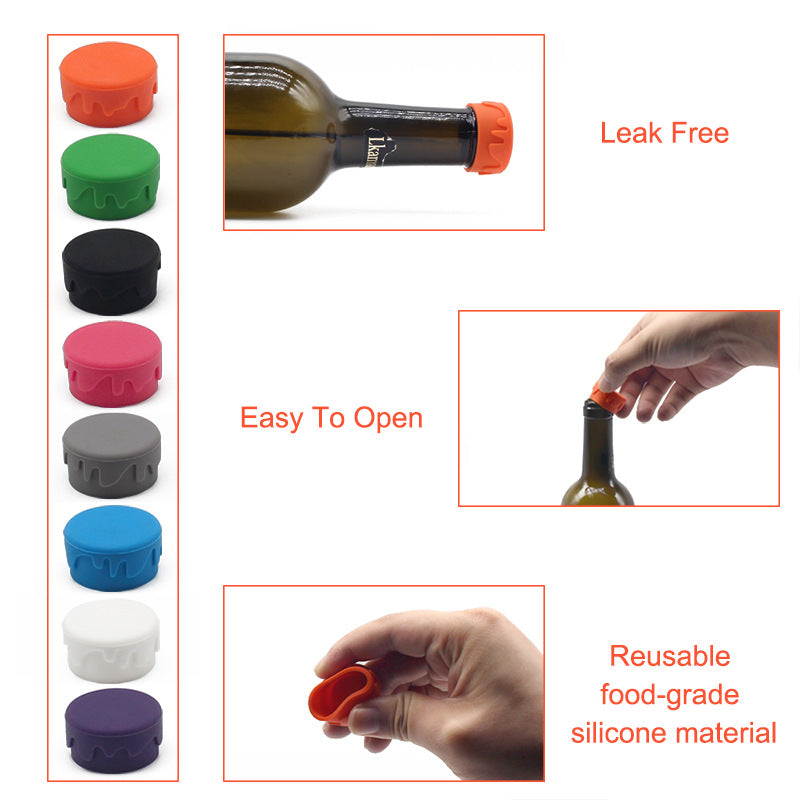 Silicone Bottle Stopper for Wine and Beer Bottle Cap Sealing