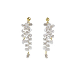 Baroque Pearl Tassel Earrings Long Dangle Ear Jewelry