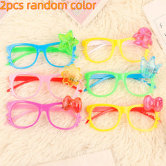 2pcs Kids Bowknot Glasses Frame Retro Party Supplies