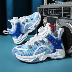 Boys' Basketball Shoes Rotating Buckle Non Slip Sneakers