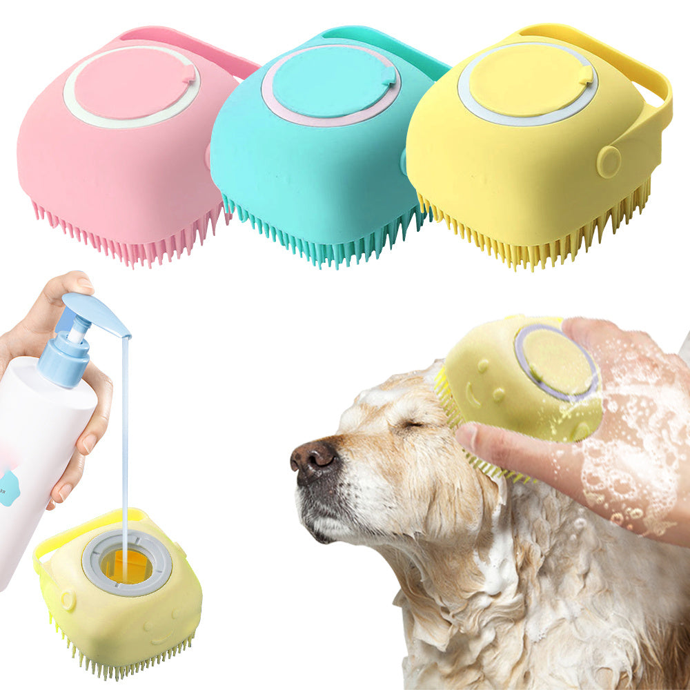 Pet Shampoo Brush Massage Comb for Dog & Cat Grooming